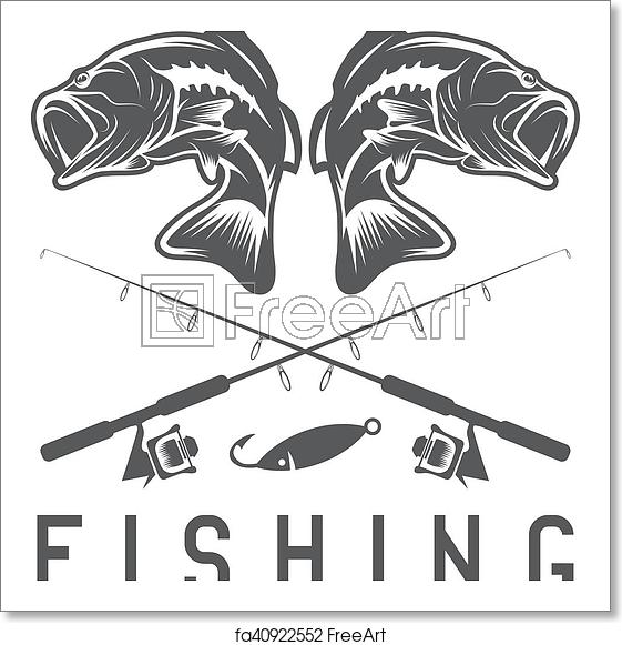 561x581 Free Art Print Of Vintage Fishing Vector Design Template