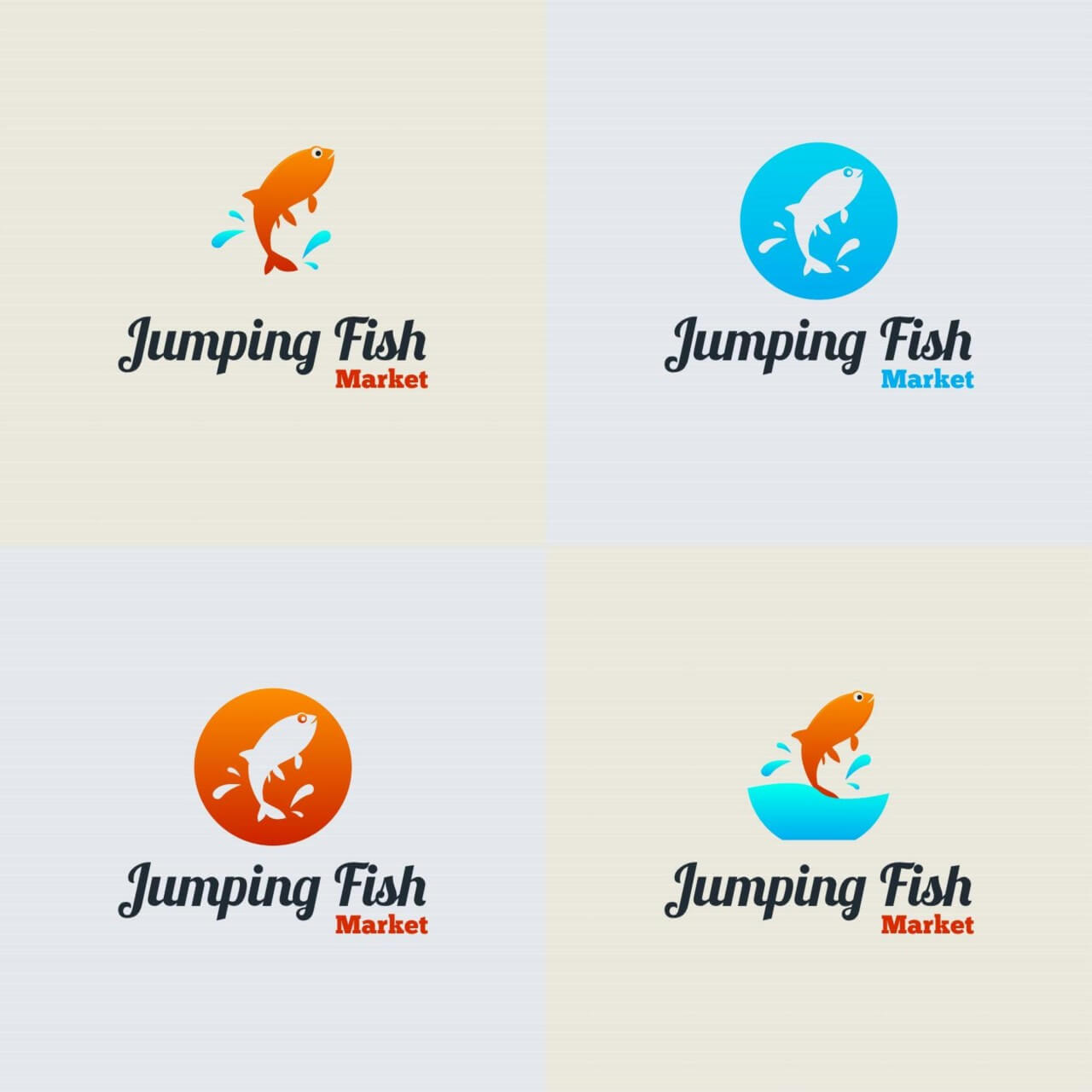 1280x1280 Free Vector Jumping Fish Vector Logo