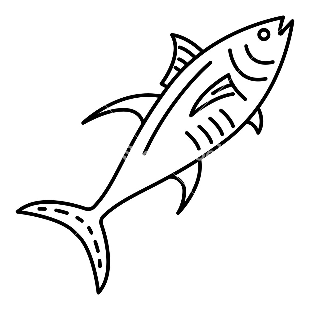 1000x1000 Marine Tuna Fish Icon Outline Marine Tuna Fish Vector Icon
