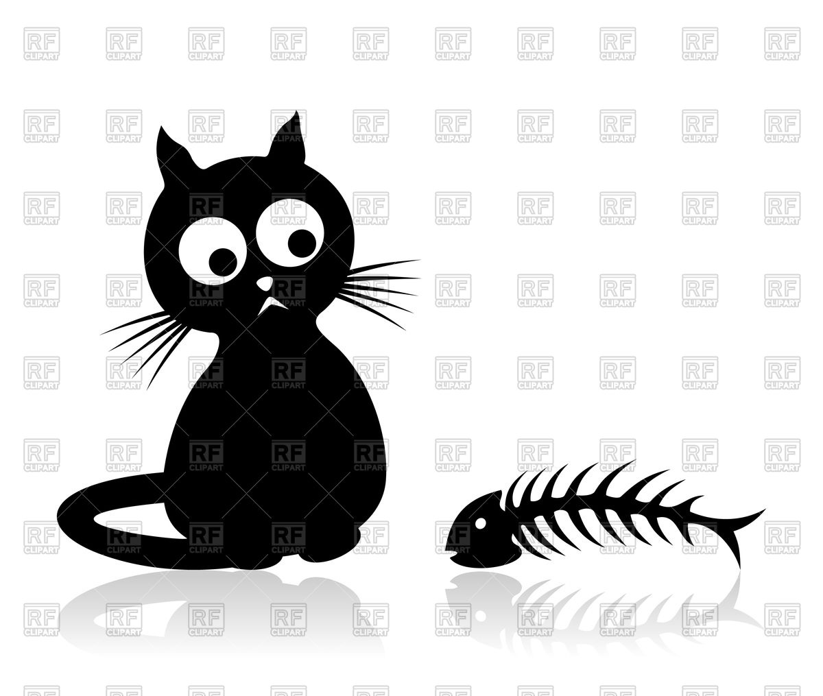 Silhouettes Of Cat And Bone Of Fish Vector Image Of People 1200x1015 Silhouettes Of Cat And Bone Of Fish Vector Image Of People