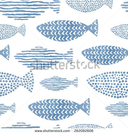 450x470 Light Watercolor Fishes Seamlessly Tiling Fish Pattern Vector