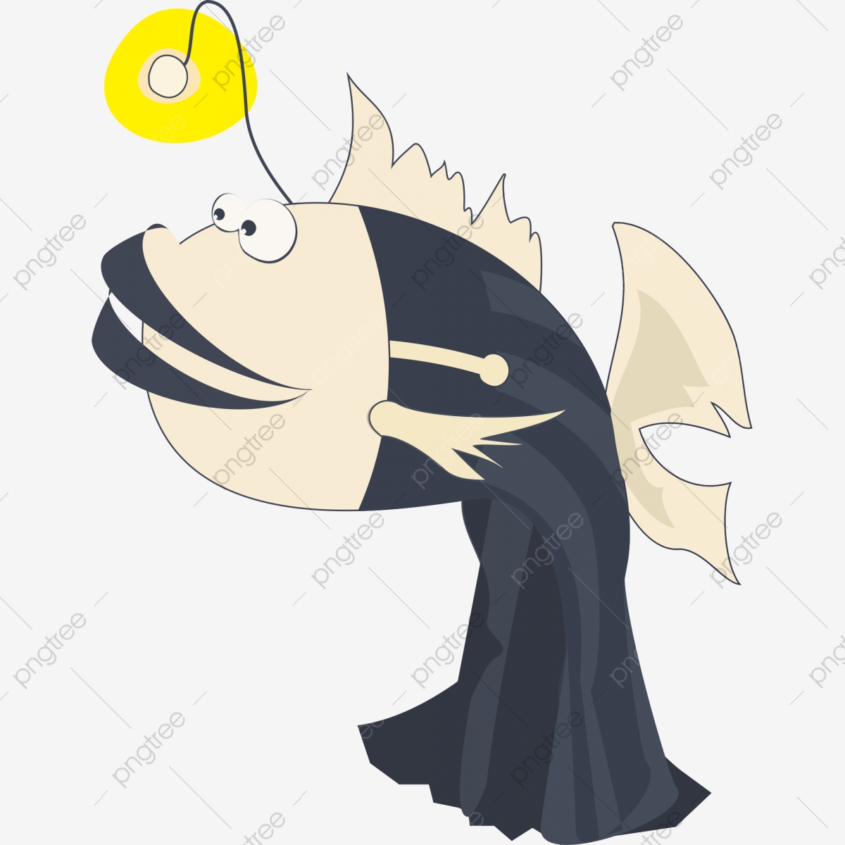 1200x1200 Fat Lip Clownfish Light Bulb Fish Standing, Bow, Cartoon, Hand