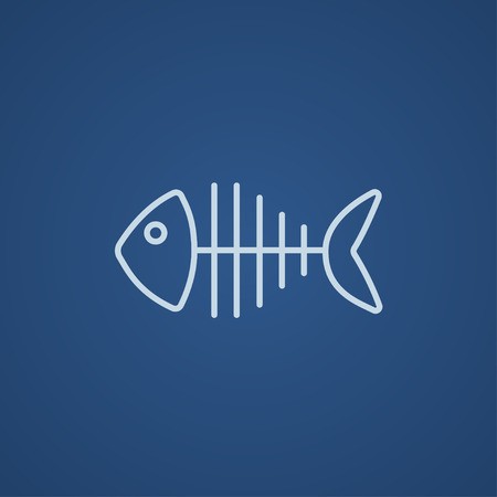 450x450 Fish Skeleton Line Icon For Web, Mobile And Infographics Vector