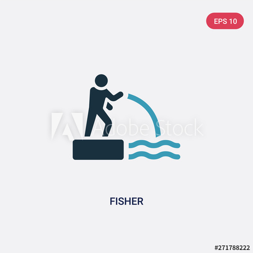 500x500 Two Color Fisher Vector Icon From People Skills Concept Isolated