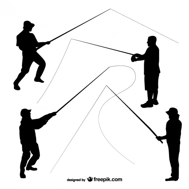 626x626 Fishermen Silhouettes Vector Free Download