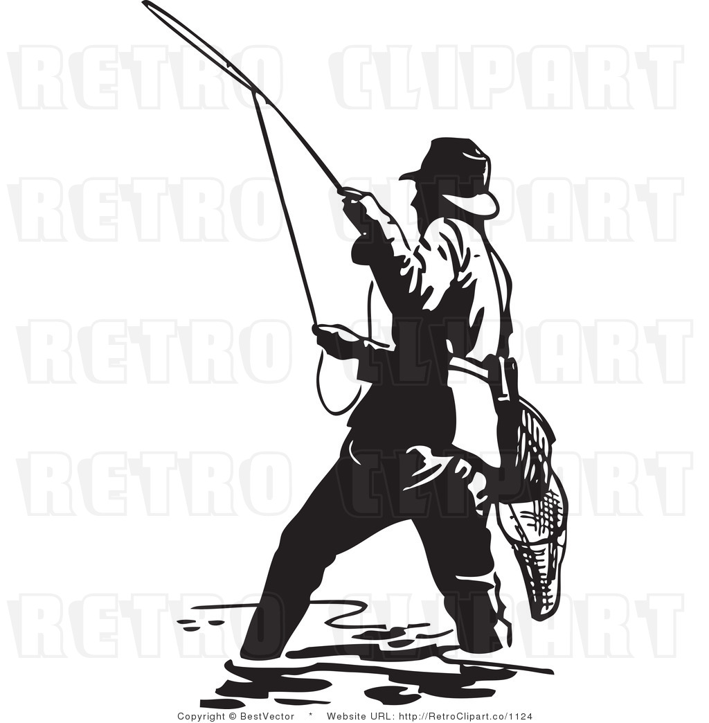 1024x1044 Fishing Man Silhouette Vector