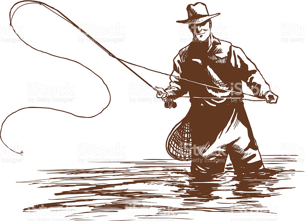 1024x745 Fly Fisherman Clipart