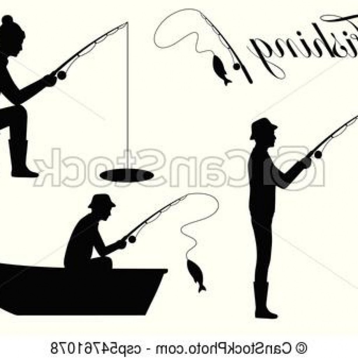 1228x1228 Man Fishing Silhouette Christmas Tree Clipart Newwaysys
