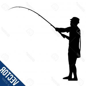 300x300 Photostock Vector Fisherman Silhouette On White Background Vector