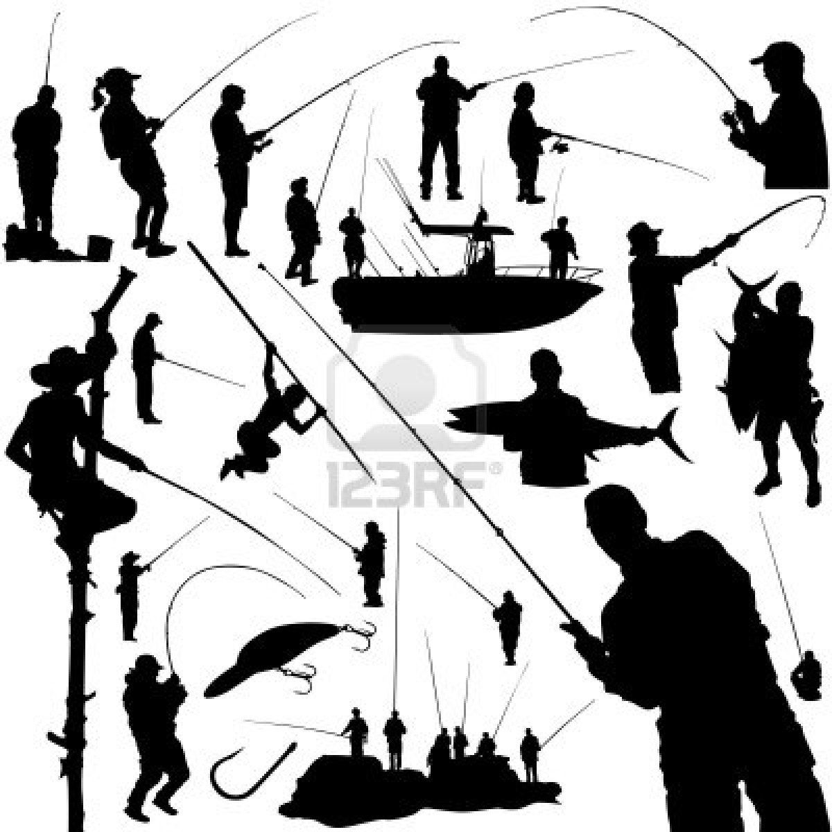 1200x1200 Stock Vector Card Ideas Fish Silhouette, Fisherman Tattoo
