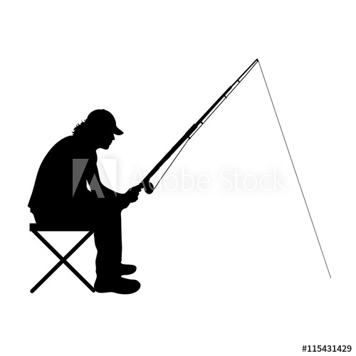 500x500 Vector Silhouette Of Fisherman