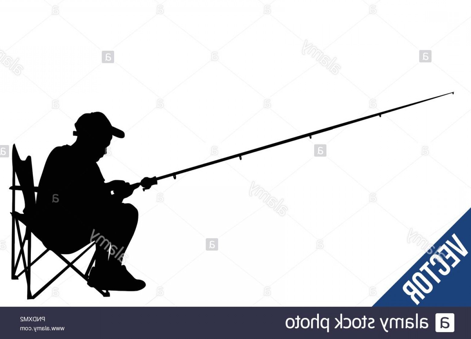 1560x1122 Fisherman Silhouette On White Background Vector Illustration Image