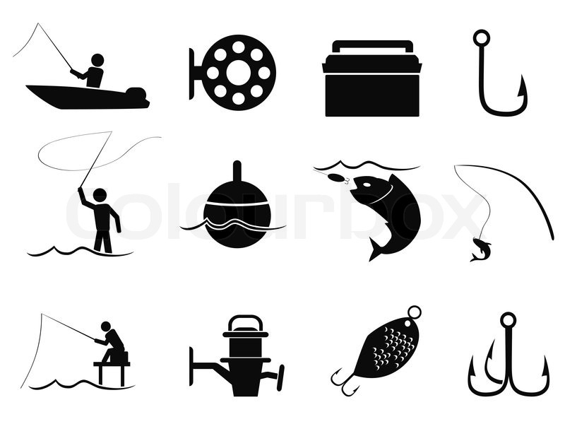 Isolated Black Fishing Icons Set From Stock Vector Colourbox 800x600 Isolated Black Fishing Icons Set From Stock Vector Colourbox