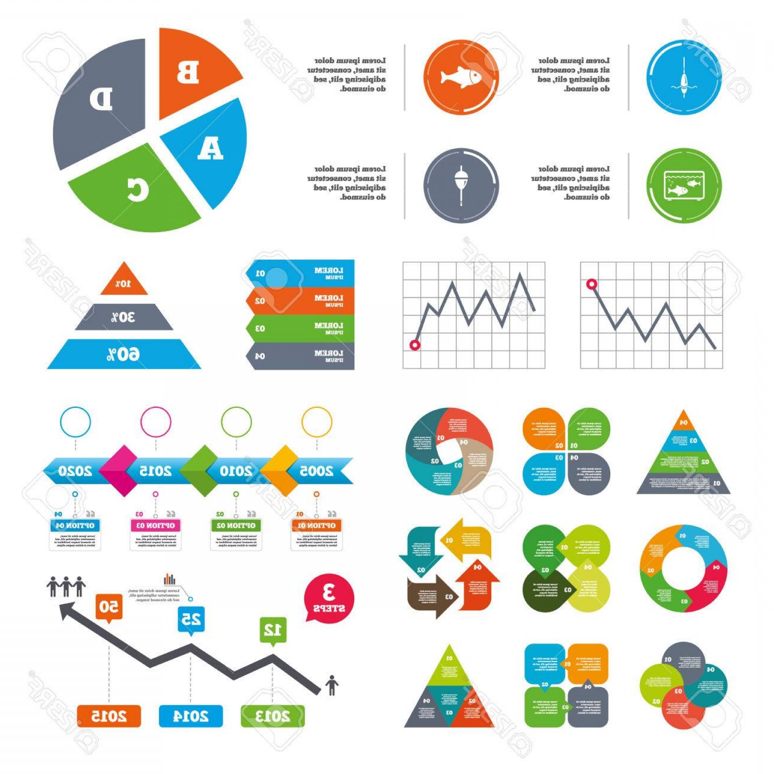 Photostock Vector Data Pie Chart And Graphs Fishing Icons Fish 1560x1560 Photostock Vector Data Pie Chart And Graphs Fishing Icons Fish
