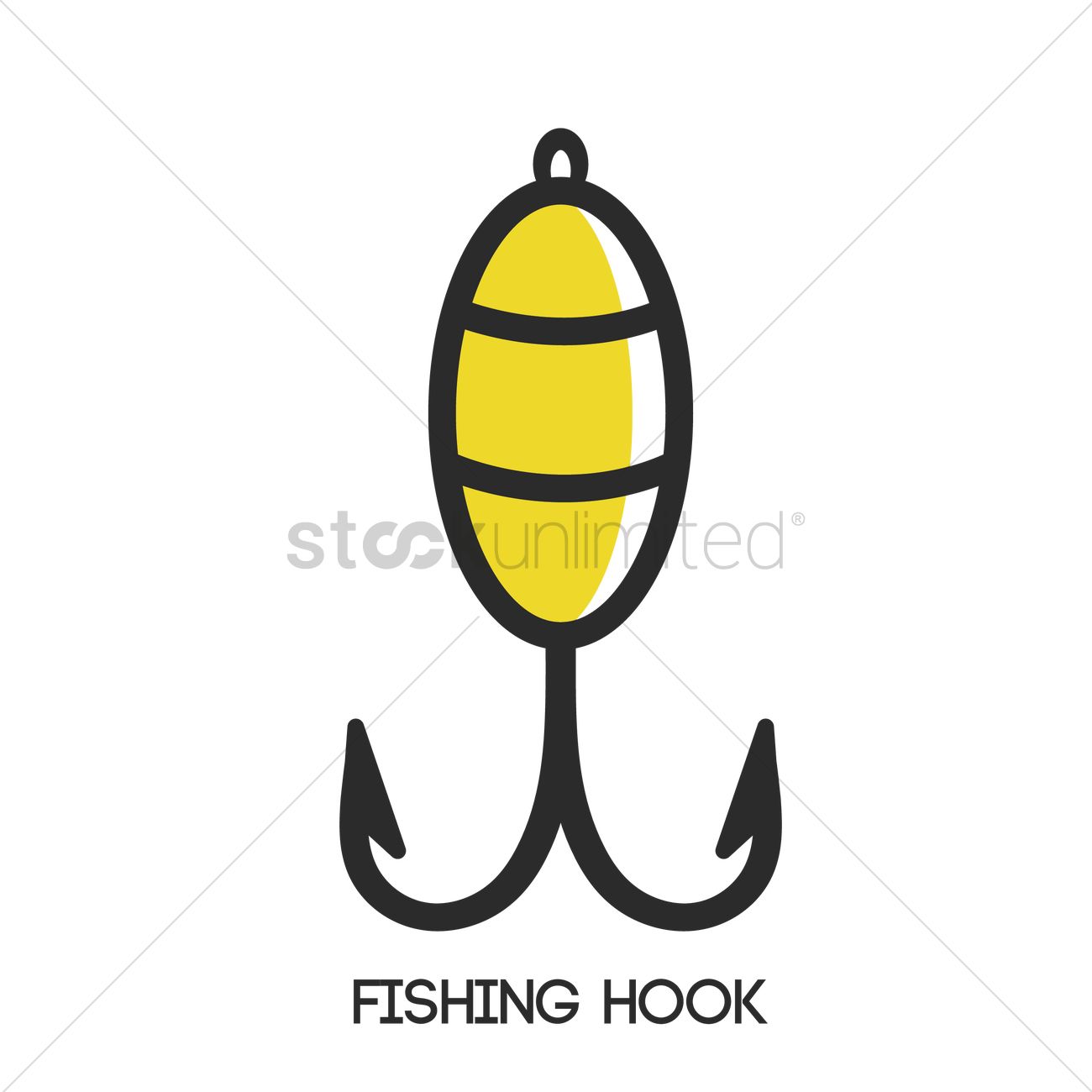 1300x1300 Fishing Hook Vector Image