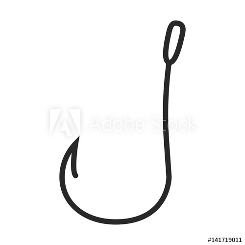 500x500 Fishing Hook Vector Icon