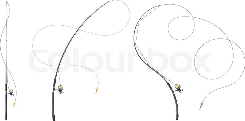 800x396 Set Fishing Spinning With Fishing Stock Vector Colourbox