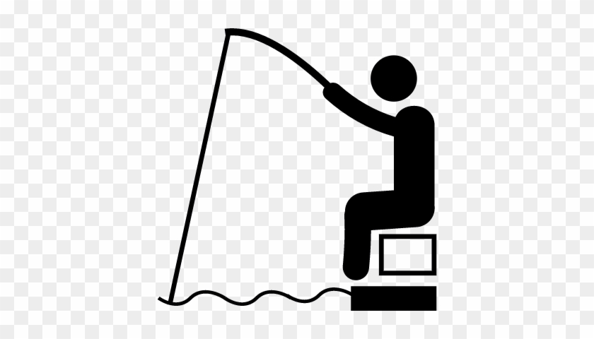 840x480 Sitting Man Fishing Vector