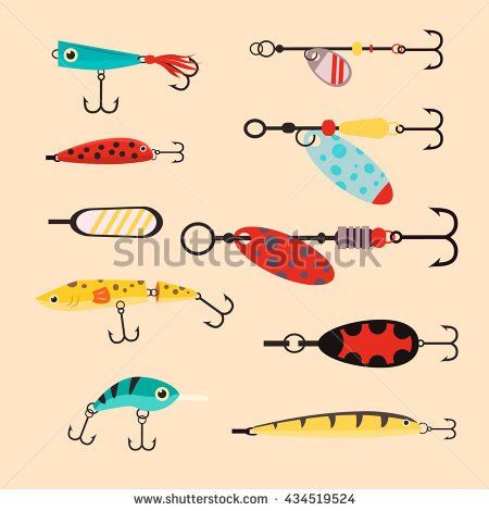 450x470 Colorful Fishing Lures Isolated Different Fishing Baits