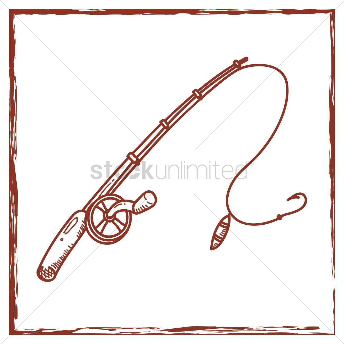 1300x1300 Fishing Rod Vector Image