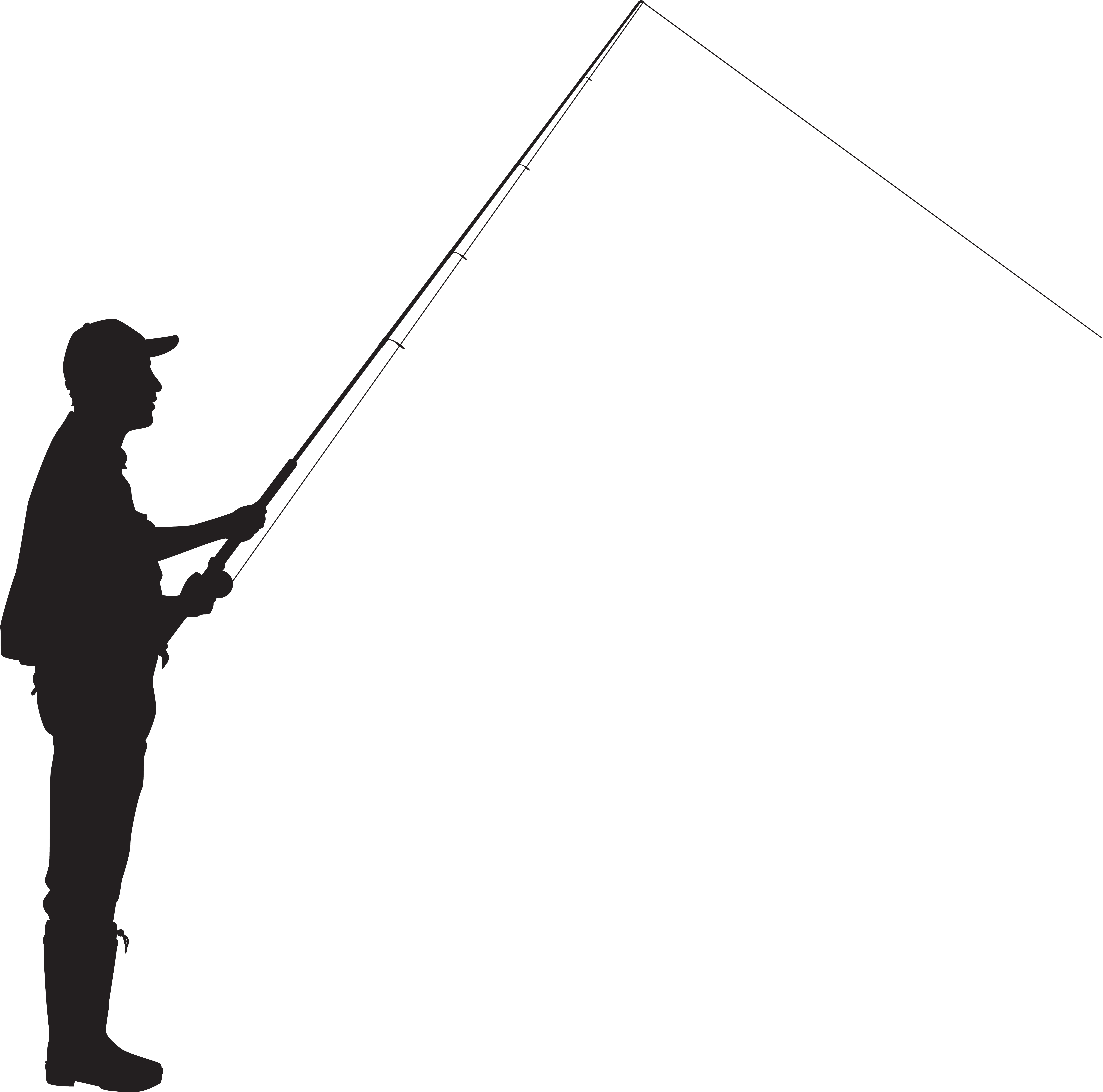 7945x7869 Clip Freeuse Library Fisherman Vector Fly Fishing Rod