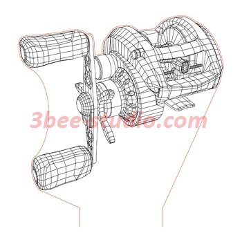 350x350 Fishing Reel Illusion Lamp Plan Vector For Cnc