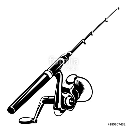500x500 Fishing Rod Isolated On White Stock Image And Royalty Free Vector
