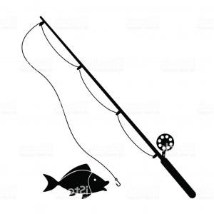 300x300 Spinning With Spoon Bait Fishing Rod With Reel Vector Clipart