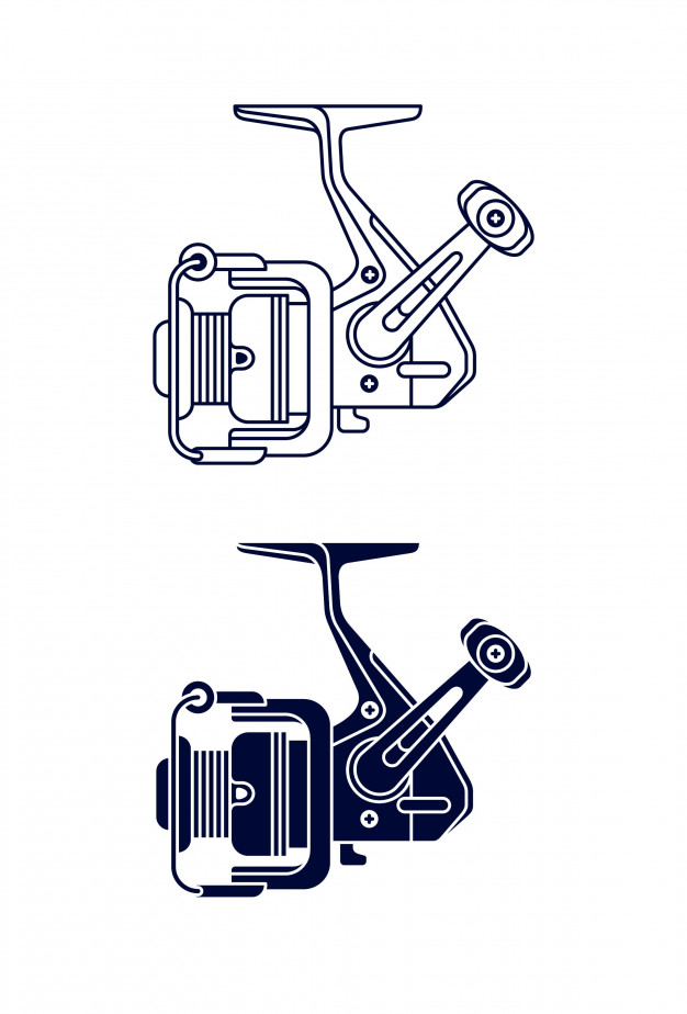 626x924 Spinning Fishing Reel Vector Premium Download