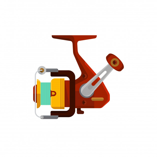 626x626 Spinning Fishing Reel Vector Illustration Vector Premium Download
