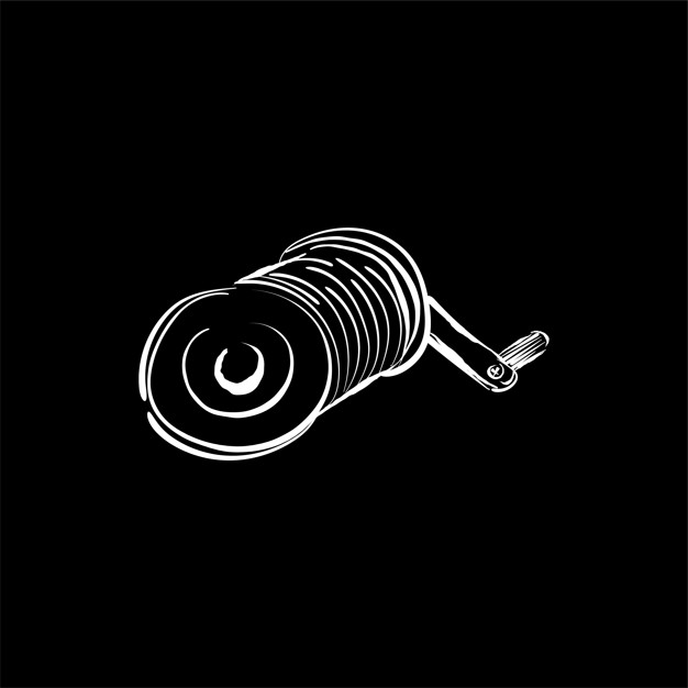 626x626 Vintage Illustration Of A Fishing Rod Spinning Reel Vector Free