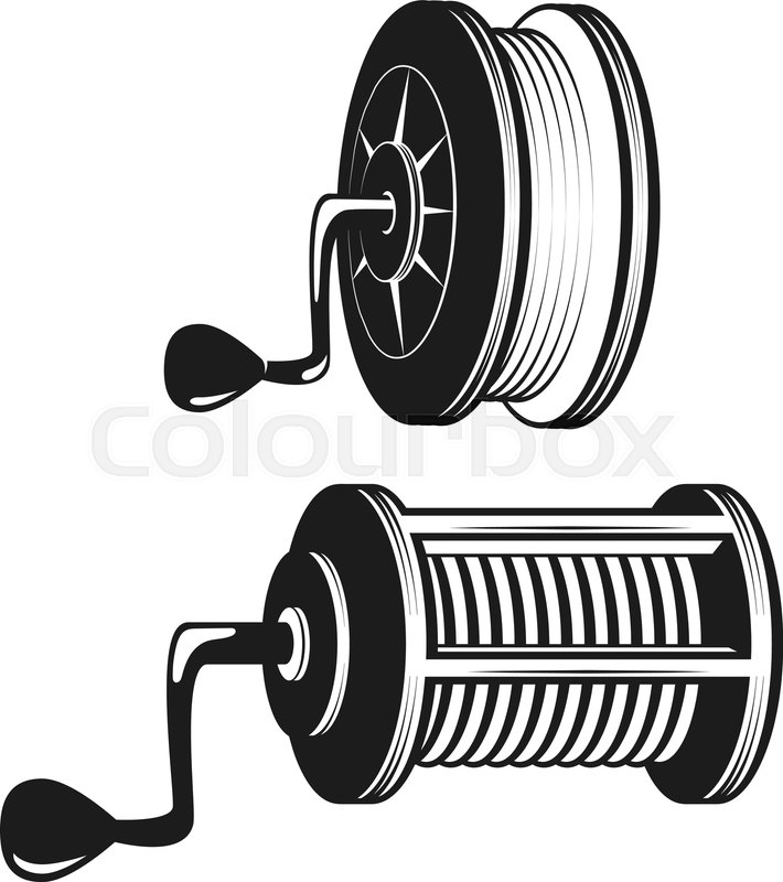 710x800 Fishing, Reel, Vector, Rod, Sport, Stock Vector Colourbox