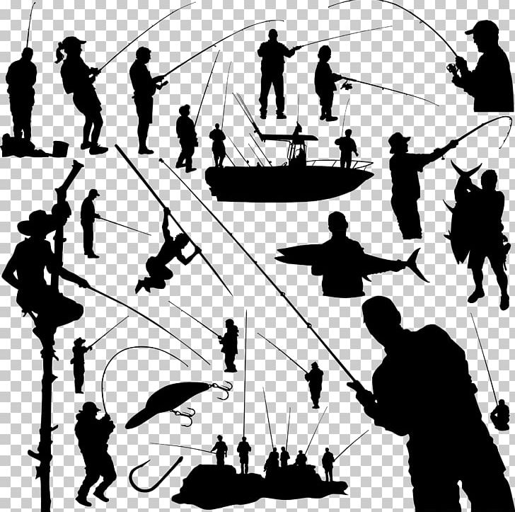 728x723 Fishing Rod Fisherman Png, Clipart, Aquarium Fish, Black And White