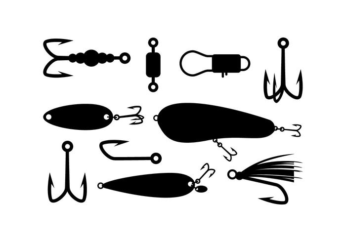 700x490 Fishing Tackle Silhouette Vector