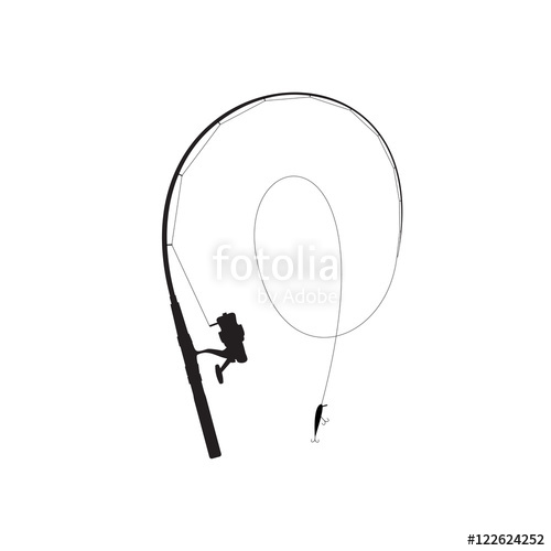 500x500 Fishing Rod Black Silhouette Stock Image And Royalty Free Vector