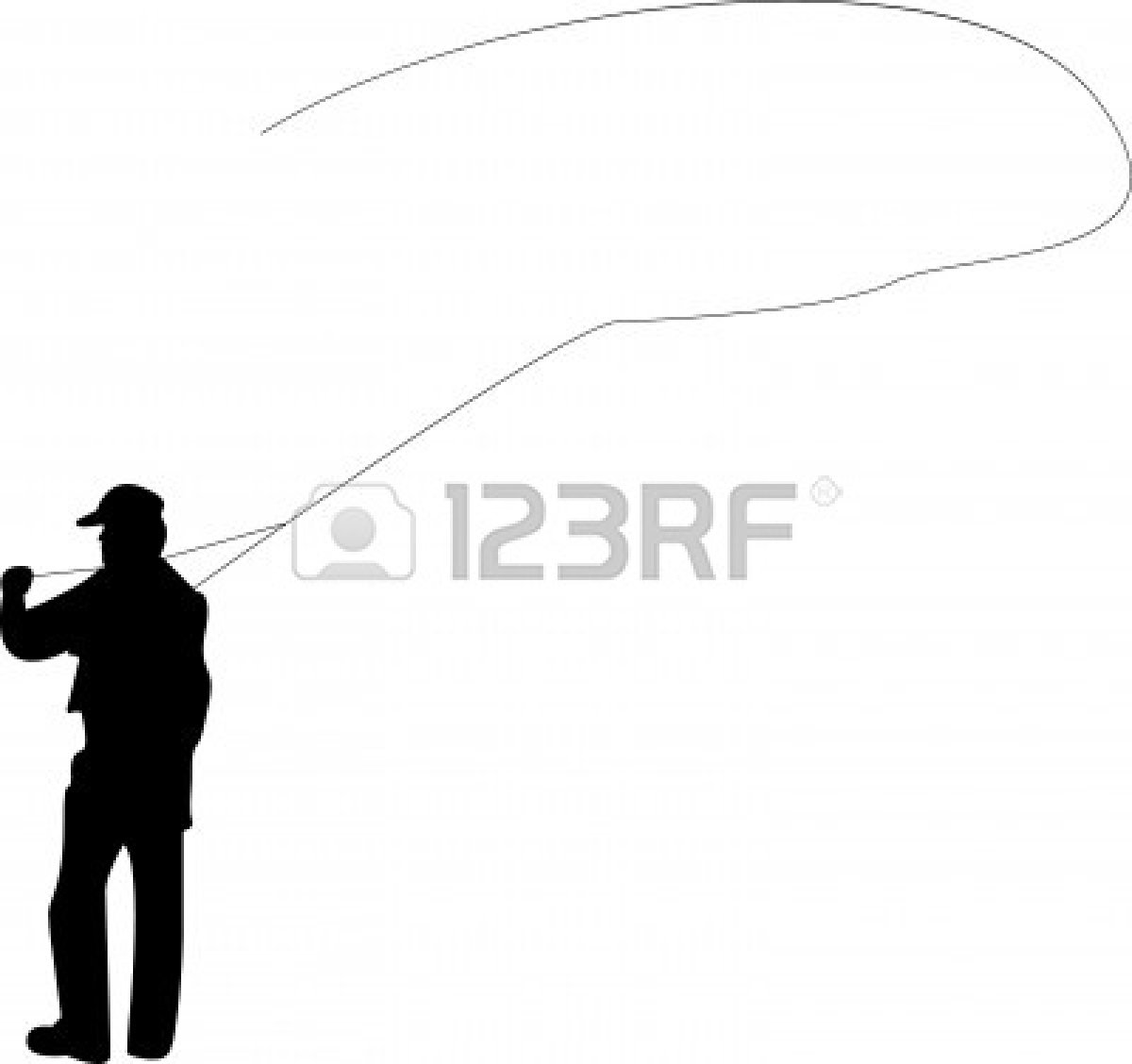 1200x1128 Fly Fishing Rod Silhouette, House In Distance Silouette