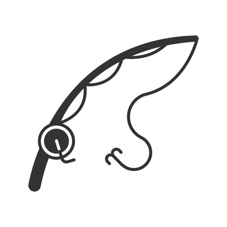 450x450 Spinning Rod And Reel Combo Glyph Icon Fishing Equipment