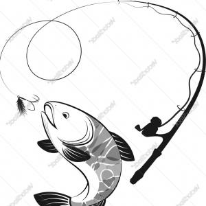 Fishing Rod Silhouette Vector Free at Vectorified.com | Collection of ...