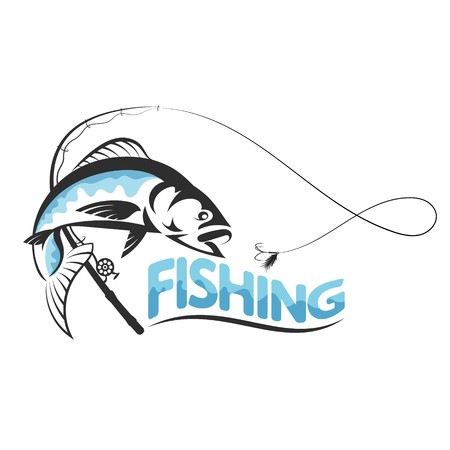 450x450 Fish Jumping For Bait And Fishing Pole Silhouette Royalty Free