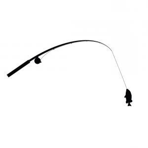 300x300 Fishing Rod With Fish In Black Vector Newwaysys