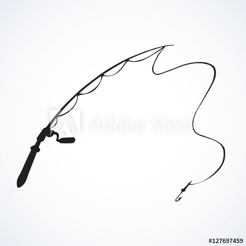 500x500 Fishing Rod Vector Drawing