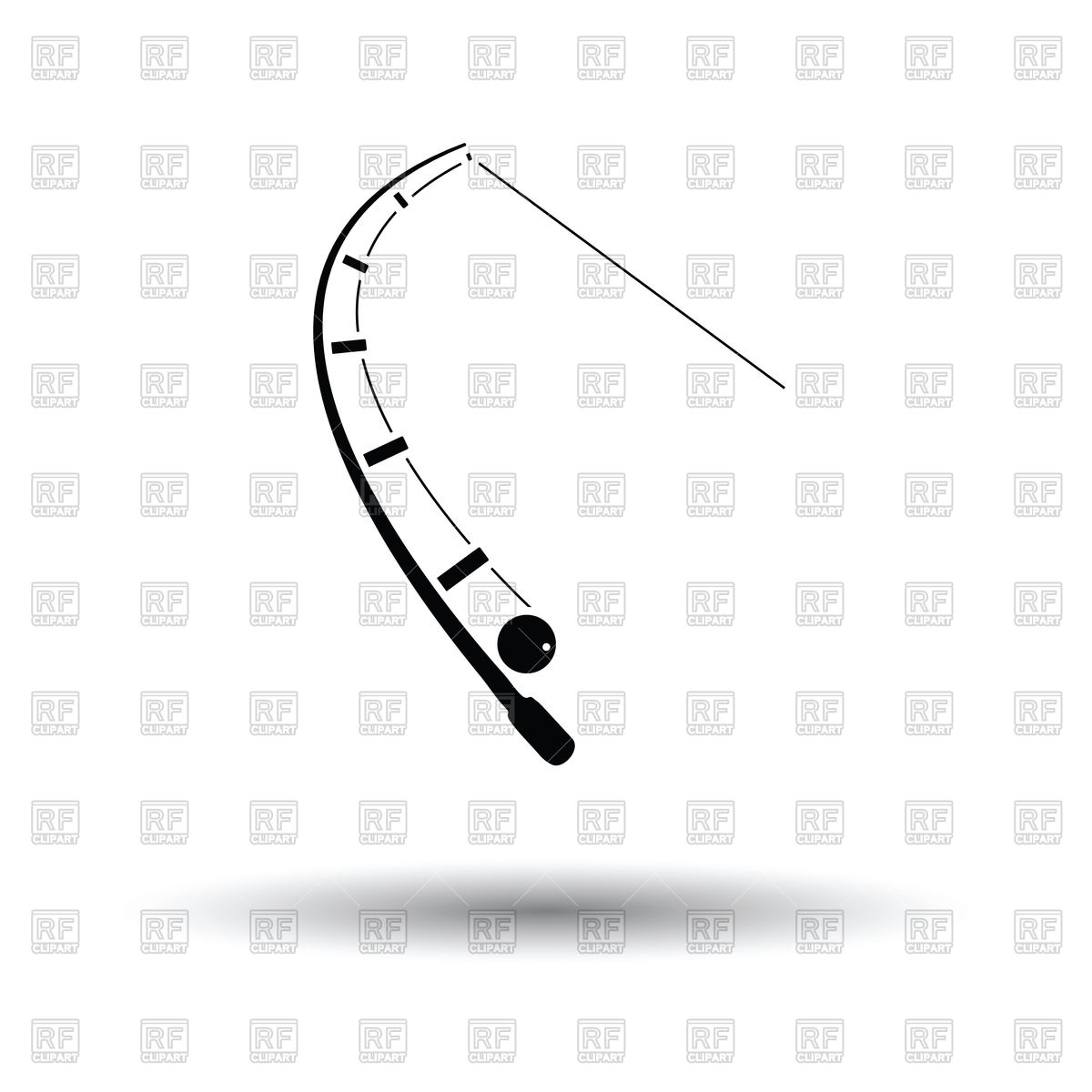 1200x1200 Icon Of Fishing Rod On White Background Vector Image Of Icons