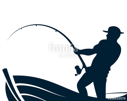 500x400 Fisherman With A Fishing Rod In The Boat Stock Image And Royalty