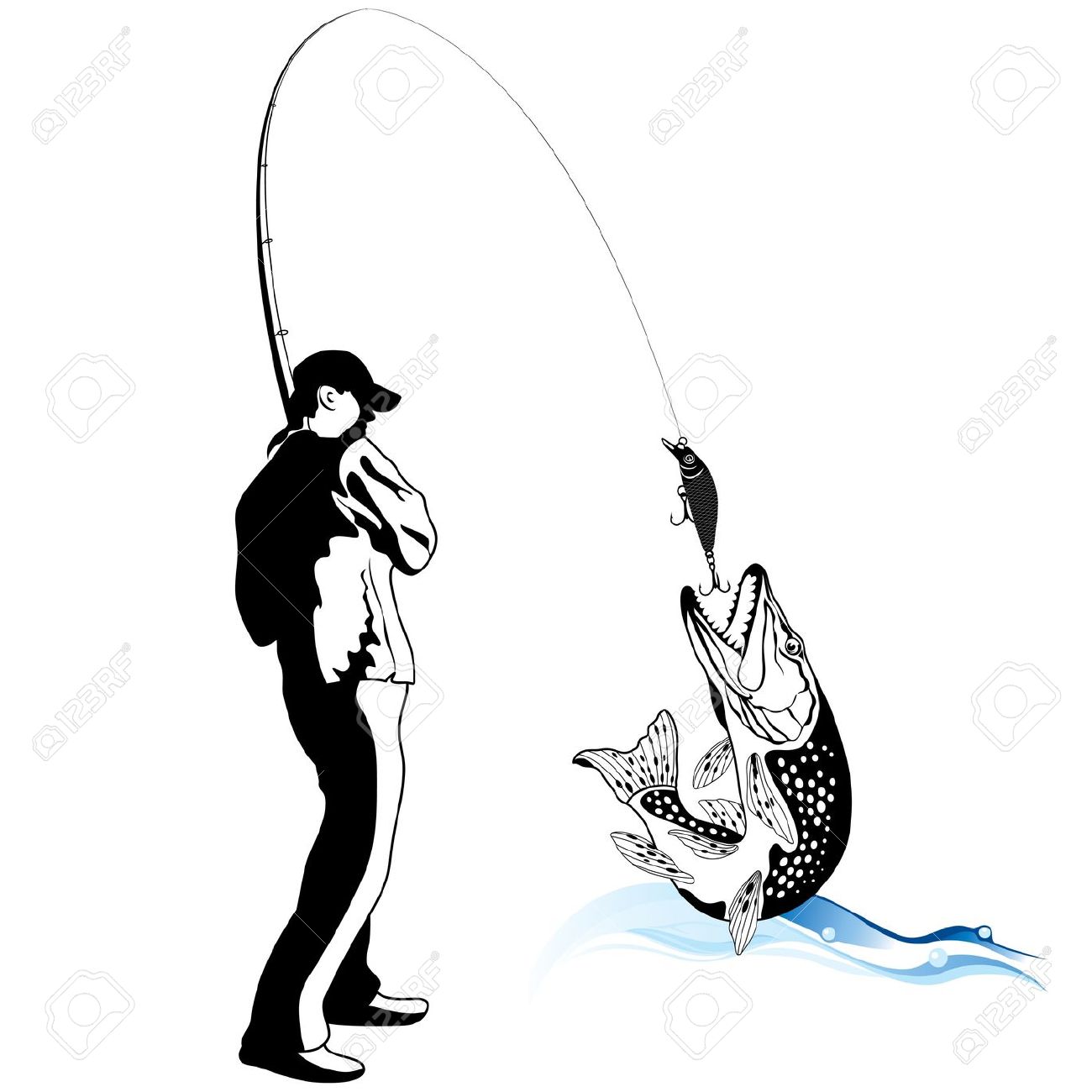 Fishing Man Silhouette Vector 1300x1300 Fishing Man Silhouette Vector