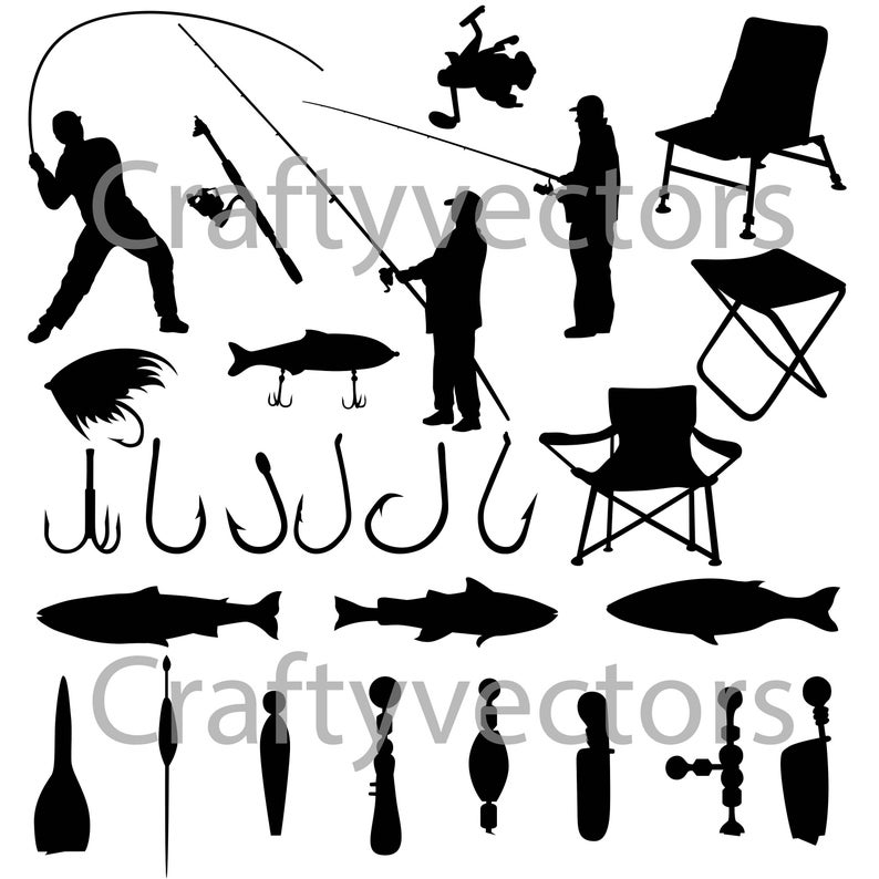 Fishing Silhouettes Vector Etsy 794x794 Fishing Silhouettes Vector Etsy