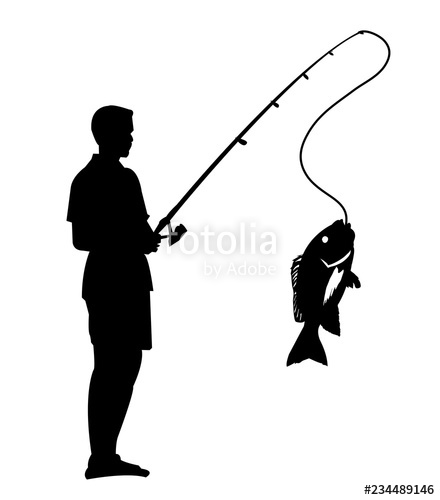 Fishing Silhouette Vector at Vectorified.com | Collection of Fishing ...