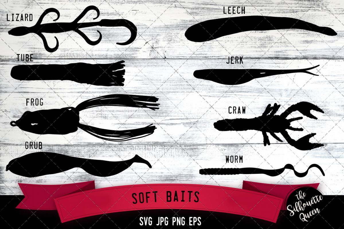 Soft Bait Fishing Silhouette Vector 1200x800 Soft Bait Fishing Silhouette Vector