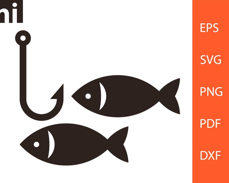 Fish Hook Fishing Fish Silhouette Hook Vector Etsy 794x635 Fish Hook Fishing Fish Silhouette Hook Vector Etsy
