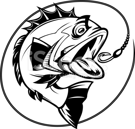 556x532 Cartoon Illustration Of A Bass Chasing A Hook Crafting Fish
