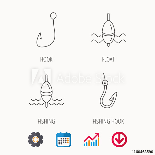 Fishing Hook And Float Icons Waves Linear Sign Calendar, Graph 500x500 Fishing Hook And Float Icons Waves Linear Sign Calendar, Graph